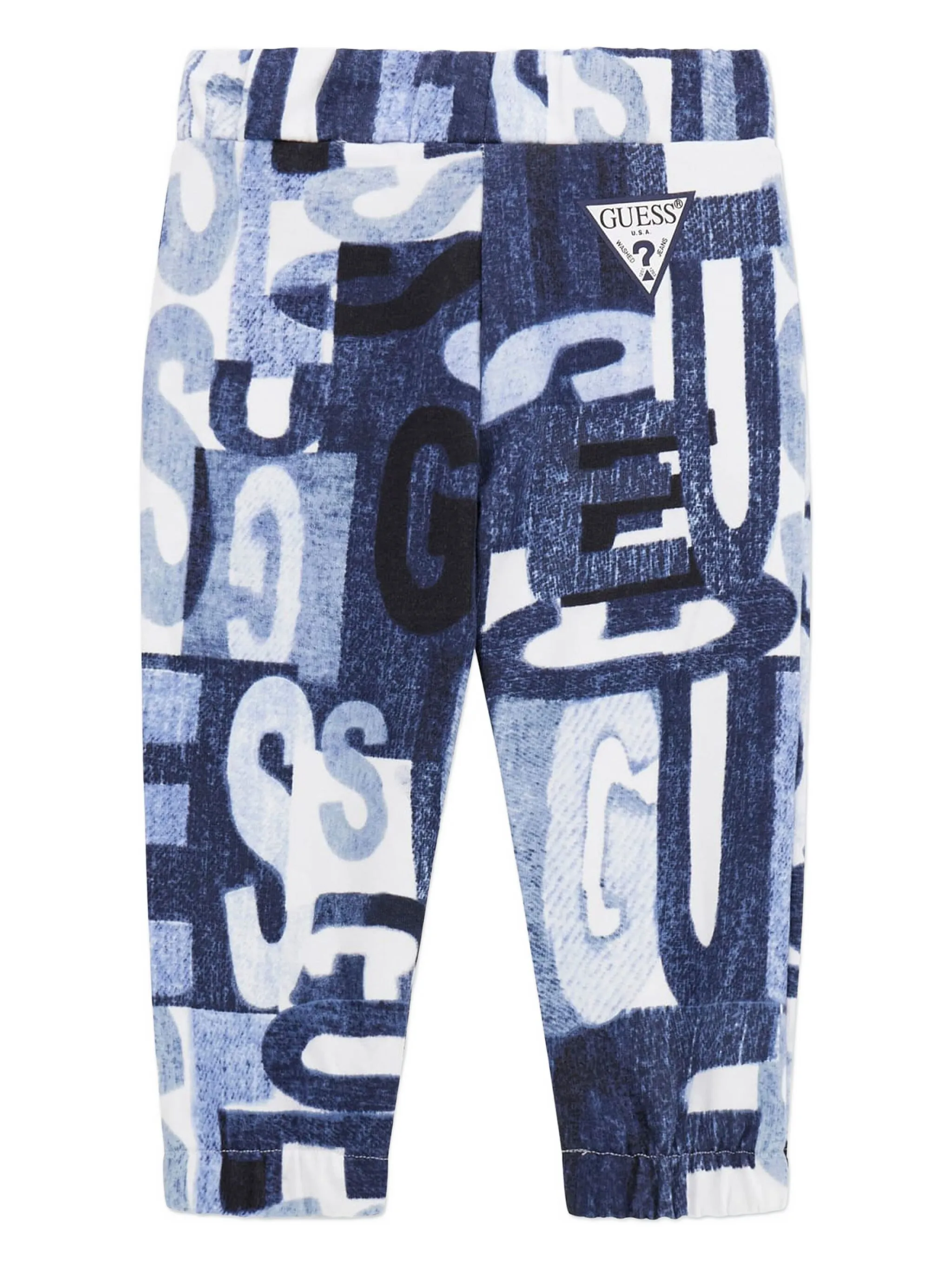 Брюки с кулиской и принтом в виде букв Guess Kids, синий — фото 4