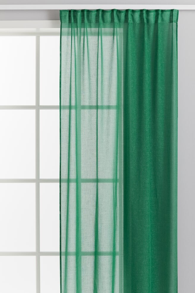 

Комплект из 2 штор на многофункциональной ленте H&M, 120x250 см, зеленый