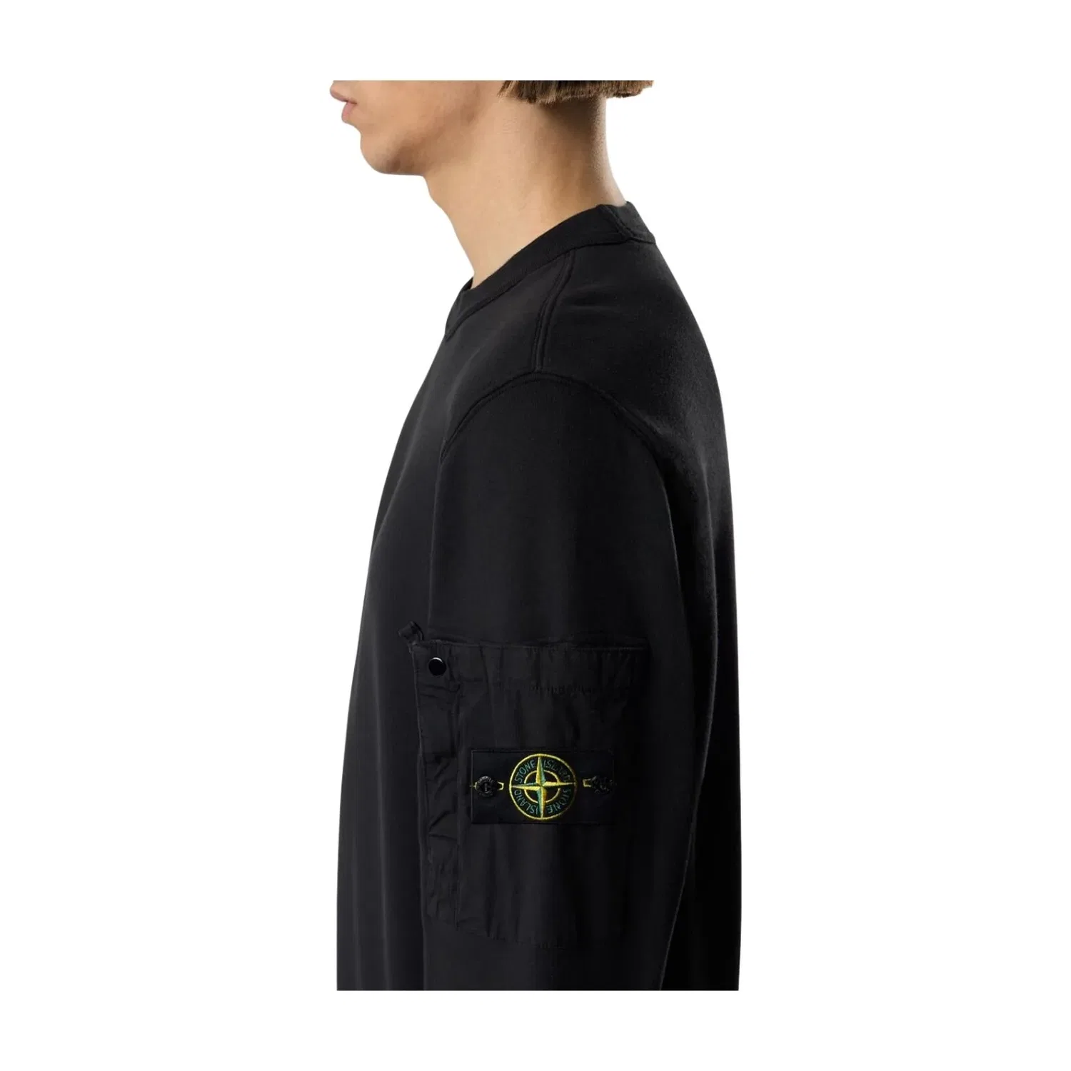 Сезонная толстовка с карманом и круглым вырезом, цвет «Черный»STONE ISLAND 6100019 — фото 3