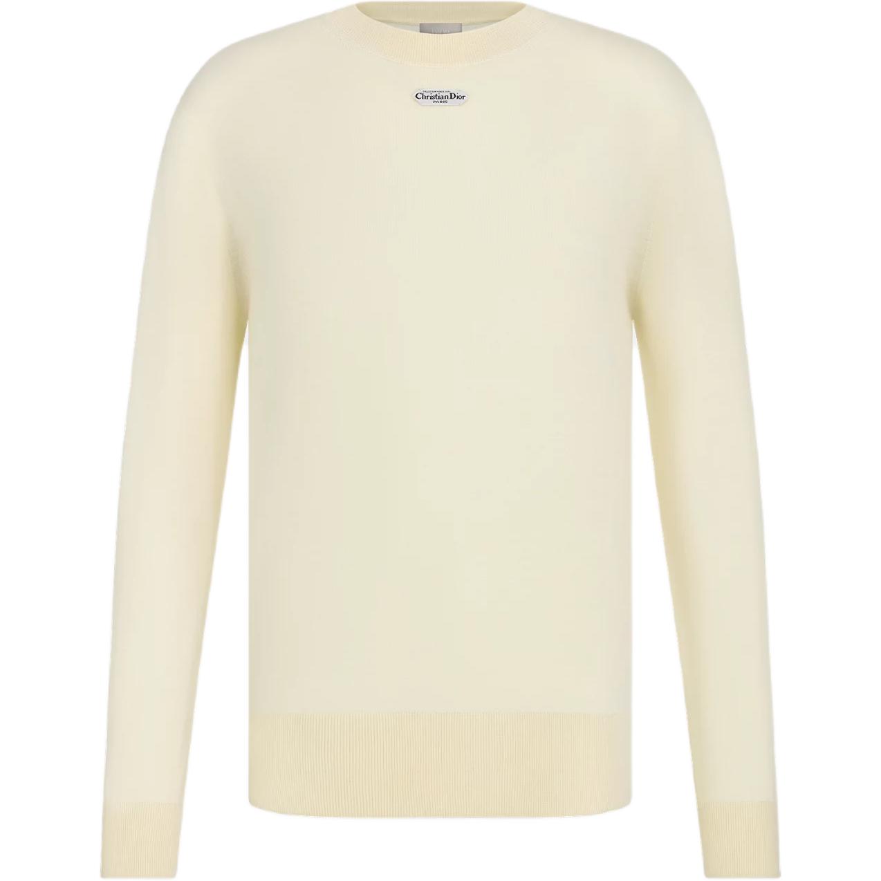 

Dior Мужской свитер цвета экрю с круглым вырезом, средней жесткости