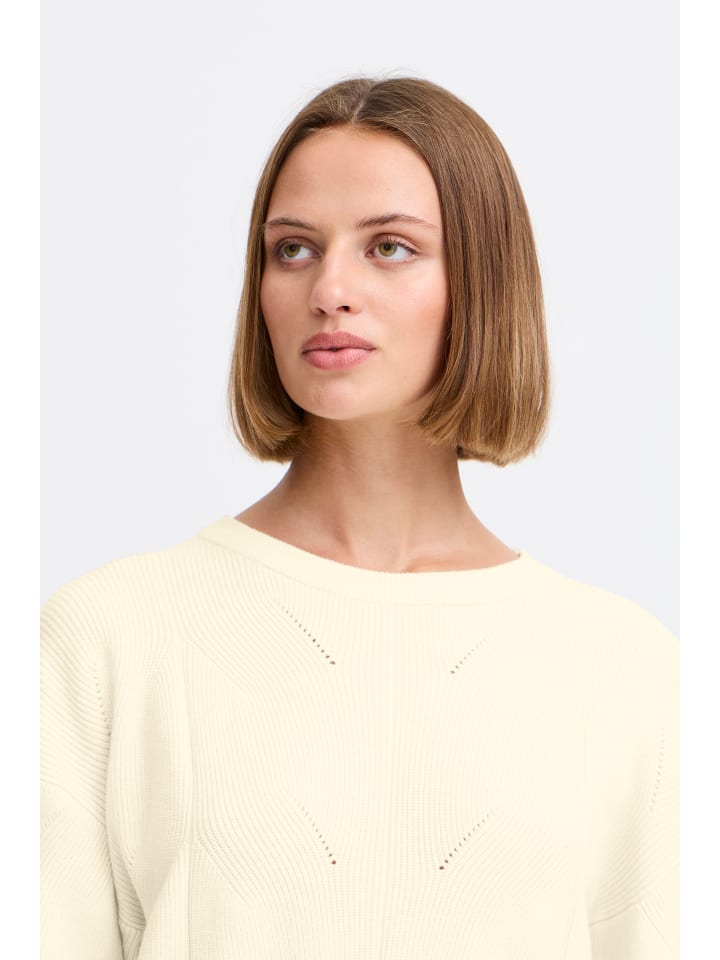 

ICHI Вязаный свитер свободного кроя IHBOSTON цвета «Миндальное молоко»