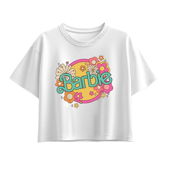 

Детская футболка с ретро-цветочным принтом Barbie, White