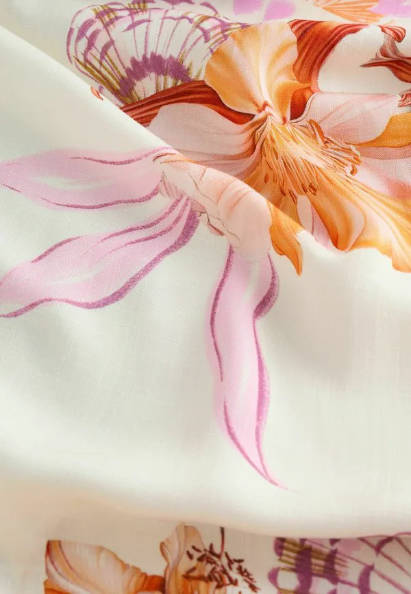 Летняя куртка-кимоно удлиненного кроя стандартного размера Next, Ecru White Floral — фото 3