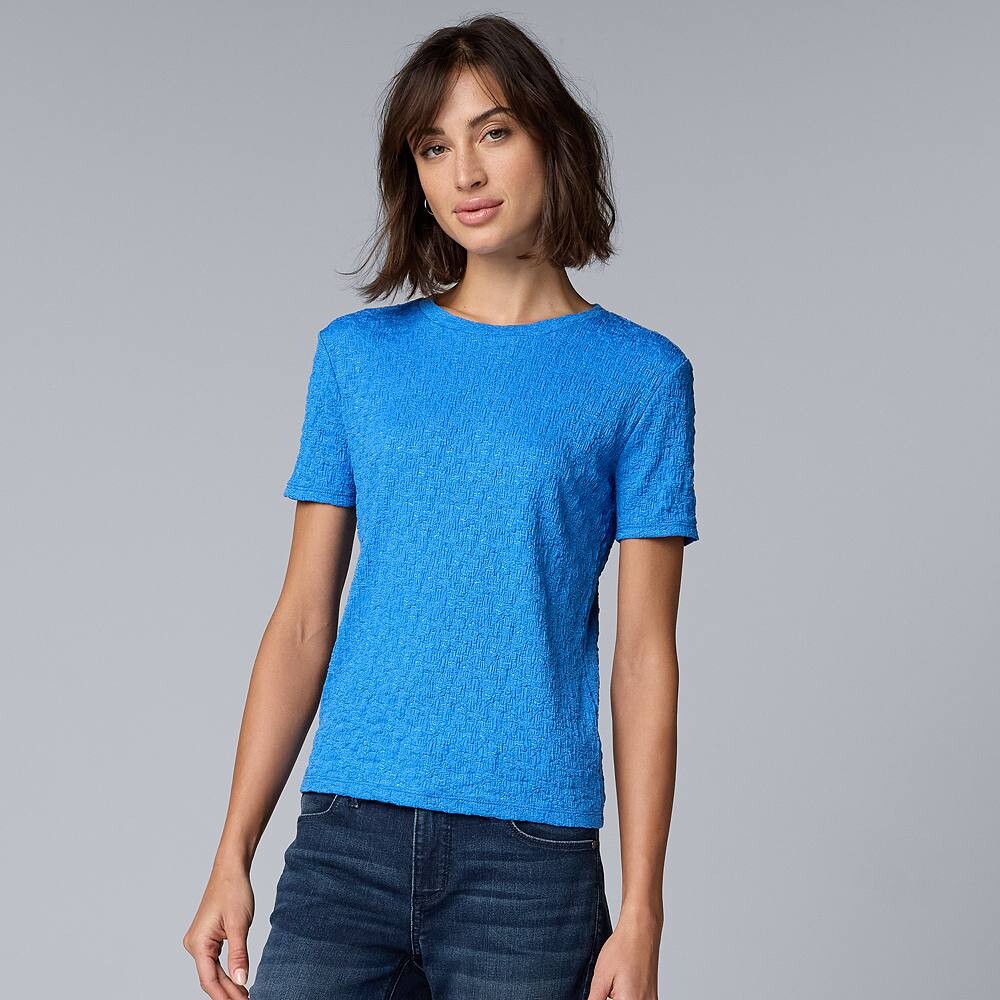 

Женская текстурированная футболка Simply Vera Vera Wang, цвет Vera Cerulean Blue