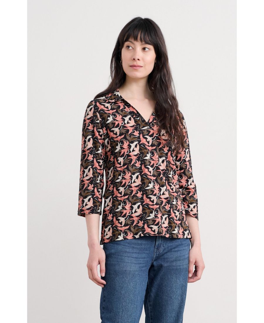 

Женская рубашка с длинными рукавами Wavecrest Seasalt Cornwall, Swooping birds mix