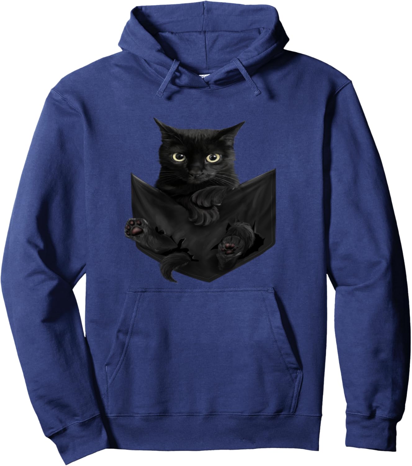 

Толстовка с капюшоном Serious Face Black Cat Yellow Pocket Hoodie Serious Face Black Cat Yellow Eyes Pocket Craze Tees, темно-синий