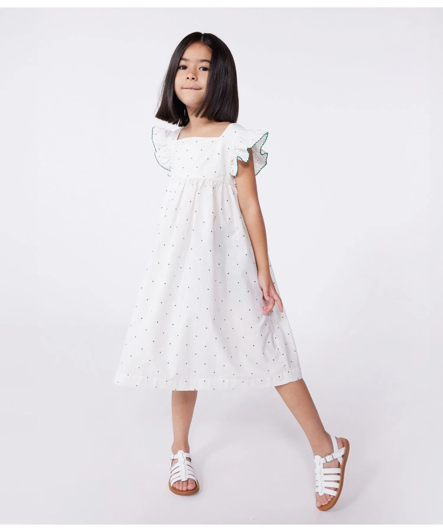 Детское платье Petit Bateau с коротким рукавом в горошек — фото 2