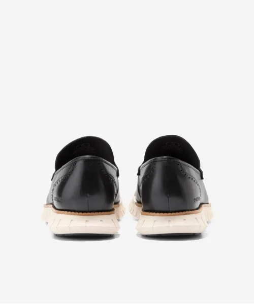 Мужские кожаные пенни-лоферы ZERØGRAND COLE HAAN чёрные — фото 4