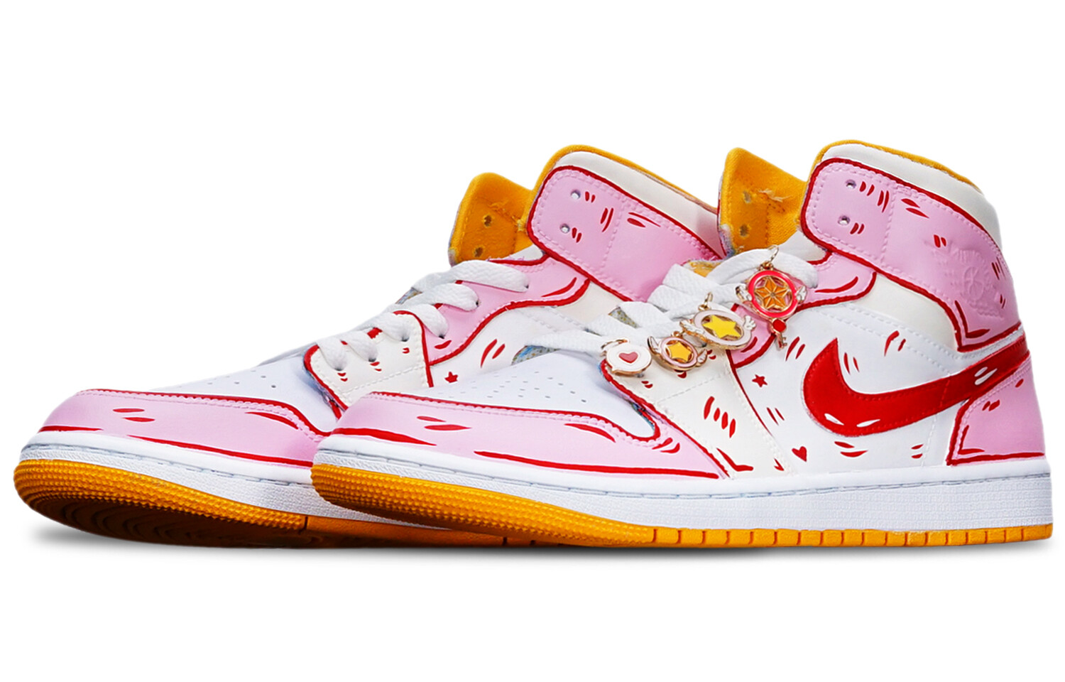 

Кроссовки Air Jordan 1 Vintage Basketball Shoes Women's High-Top Pink/White
