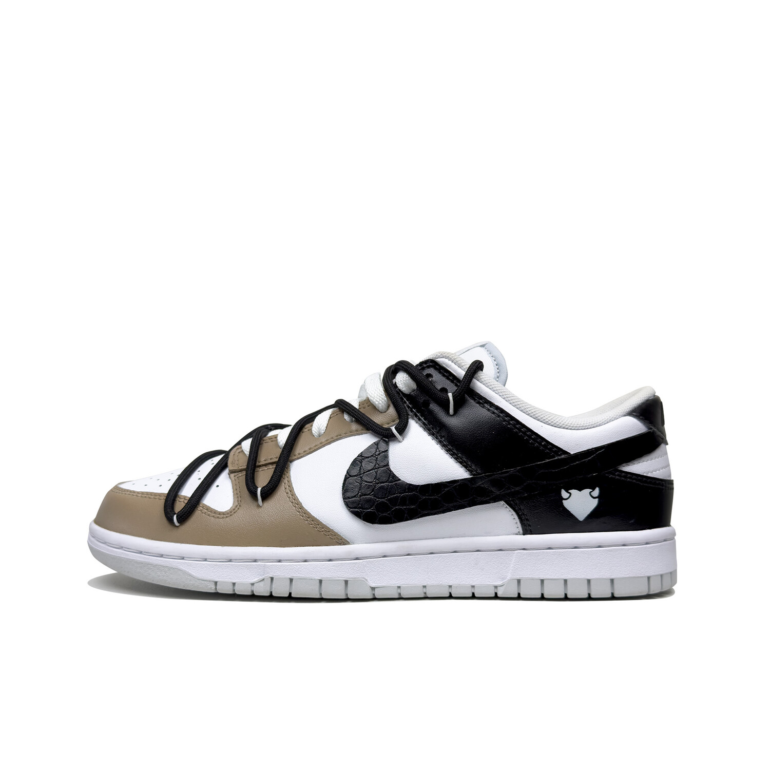 

Кроссовки Nike Dunk Skateboarding Shoes Men Low-top Black/white/khaki, хаки