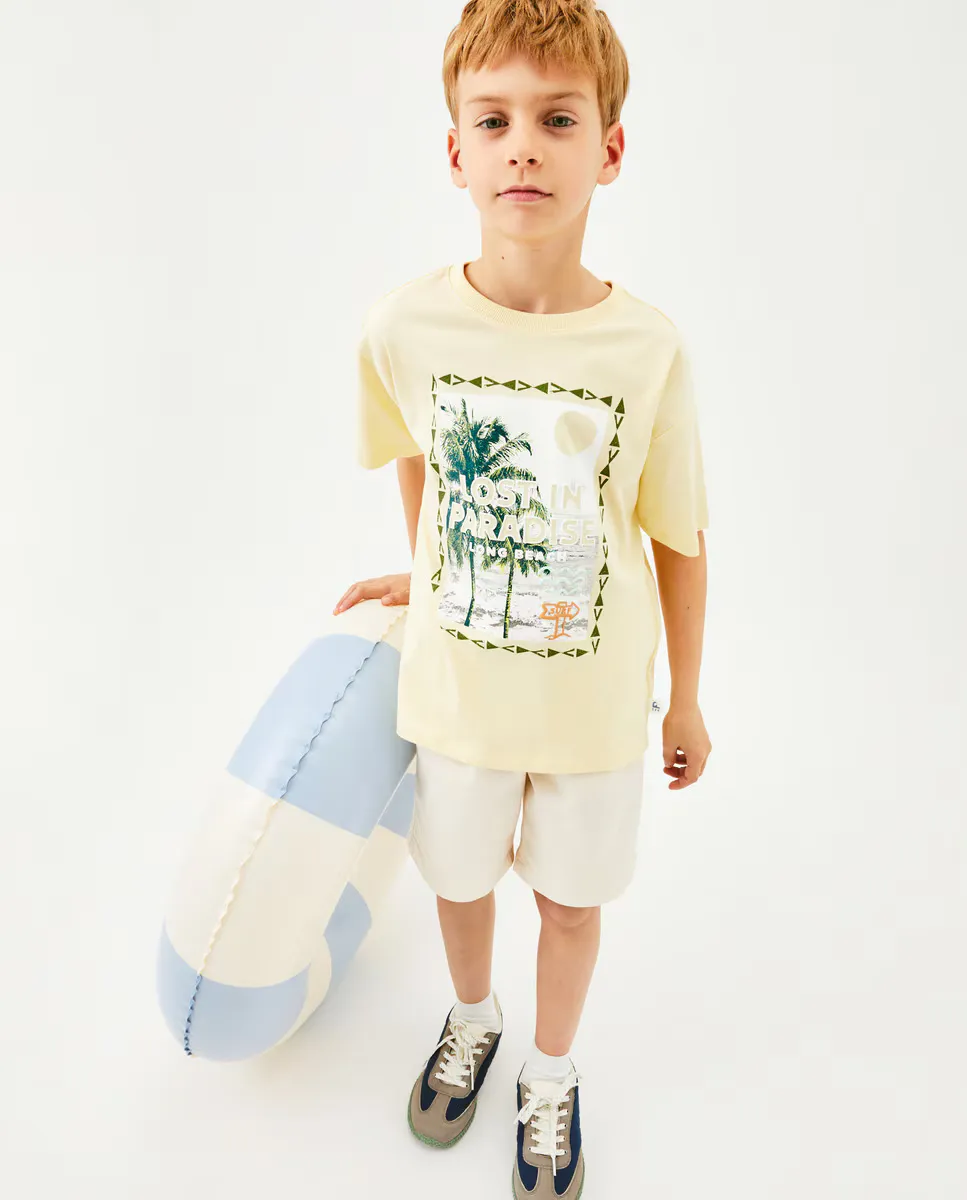 

Футболка для мальчиков с короткими рукавами и принтом Kids El Corte Inglés, жёлтый