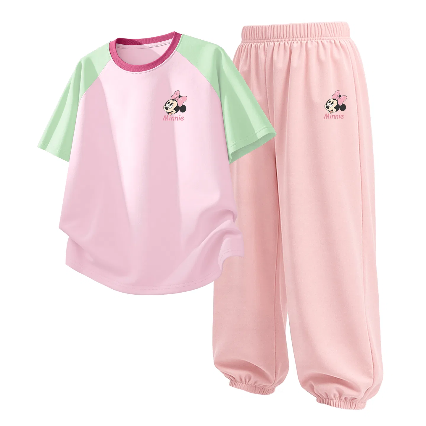 Детский спортивный костюм Casual Sportswear 2 Piece Set Disney, Di Surprise K Green Pink+Di Surprise K Soft Pink