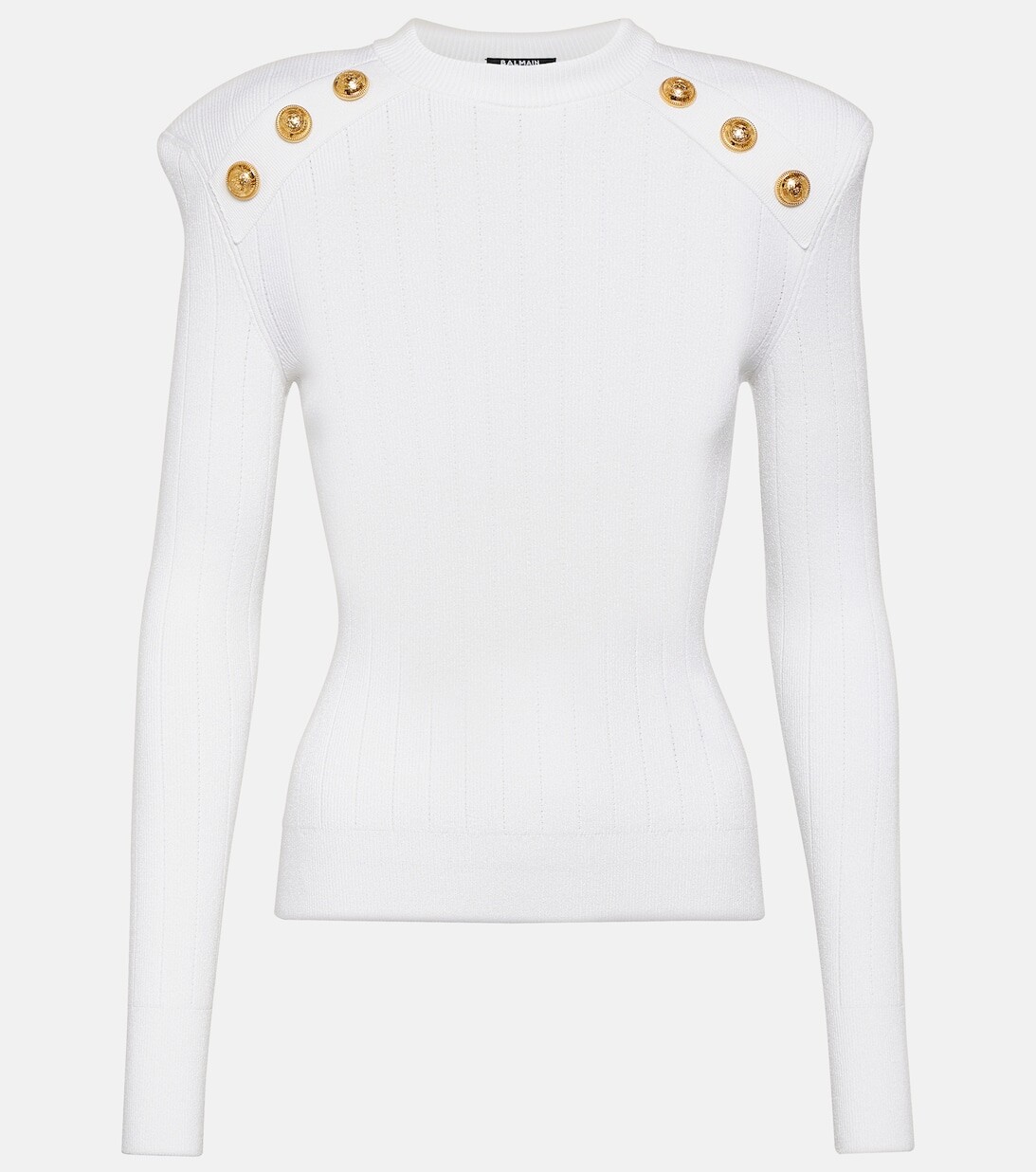 

Украшенный вязаный свитер BALMAIN, белый