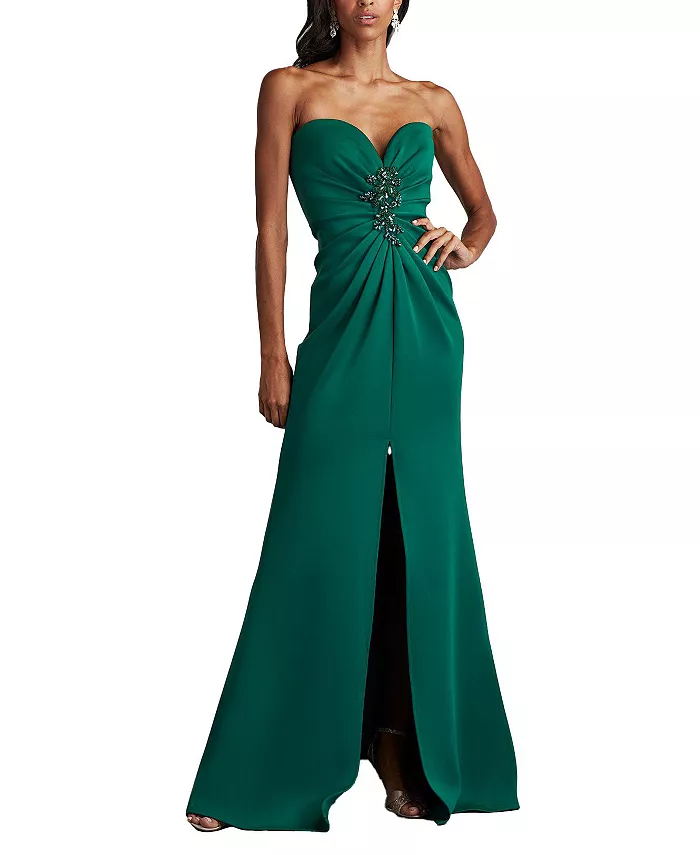 

Женское платье Tia с драпировкой без бретелек Tadashi Shoji, зеленый