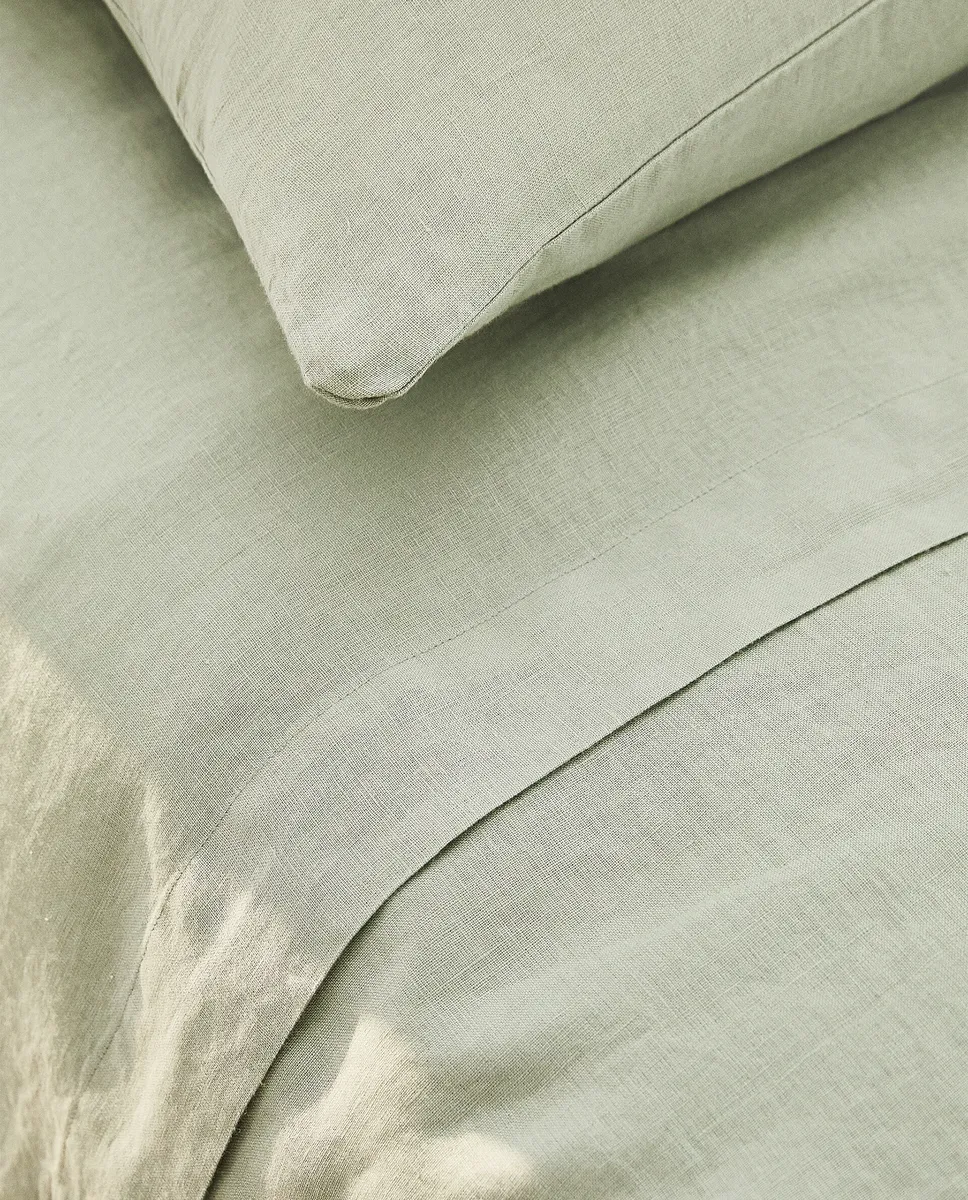 

Плоский лист льна Zara Home, зеленый