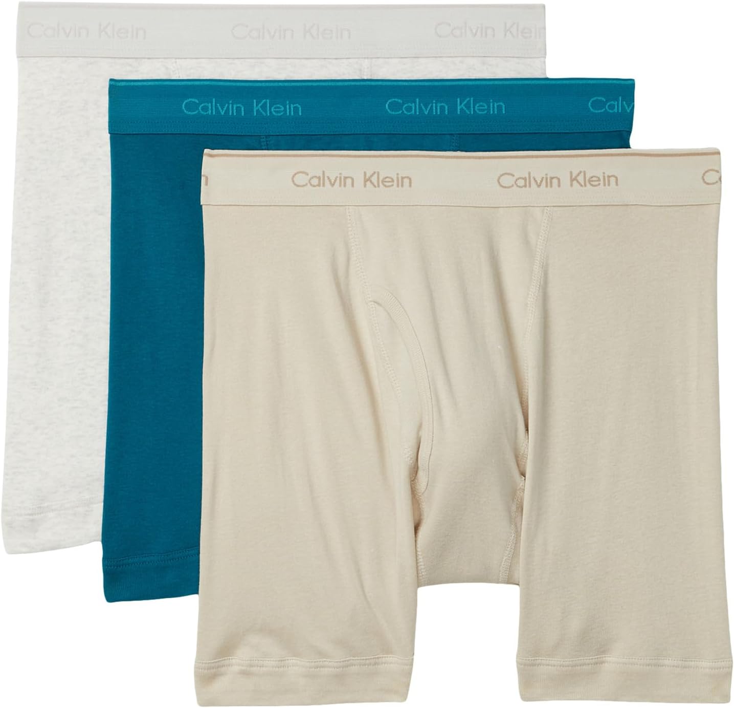 

Боксеры Calvin Klein Underwear Cotton Classics 3-Pack Boxer Brief, цвет Snow Heather/Teal Marine/Oyster Gray