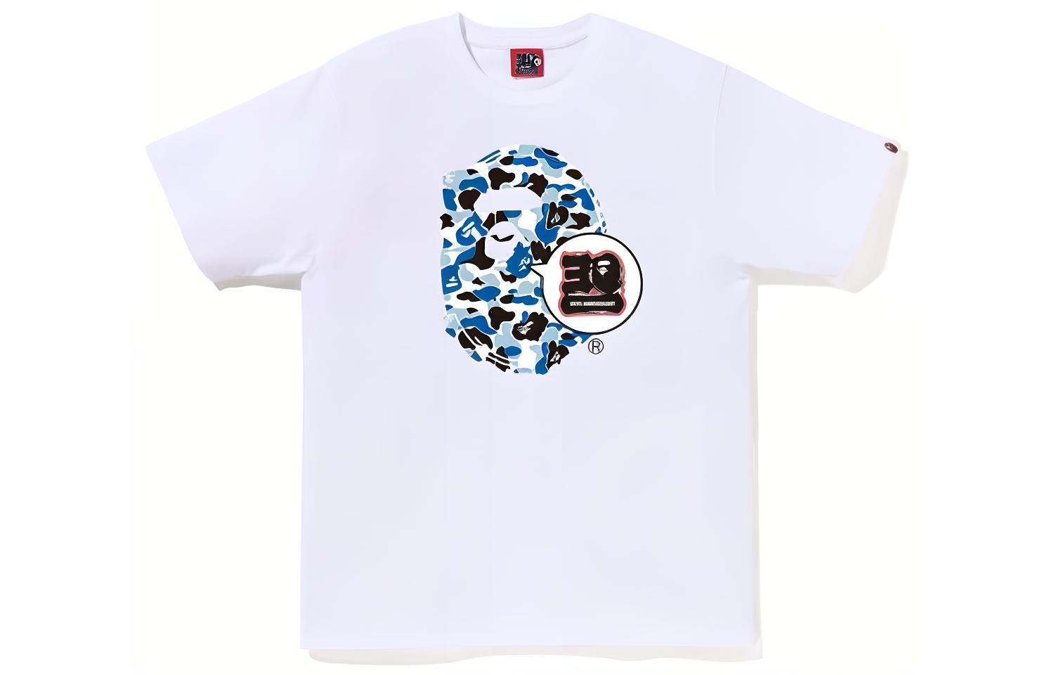 

Bape Store Шэньян Футболка с головой примата к 30-летию Bape A BATHING APE, белый-подарочный набор