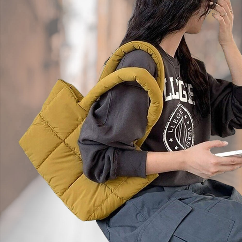 

Стеганая сумка через плечо с принтом FASHNZFAB, темно-желтый