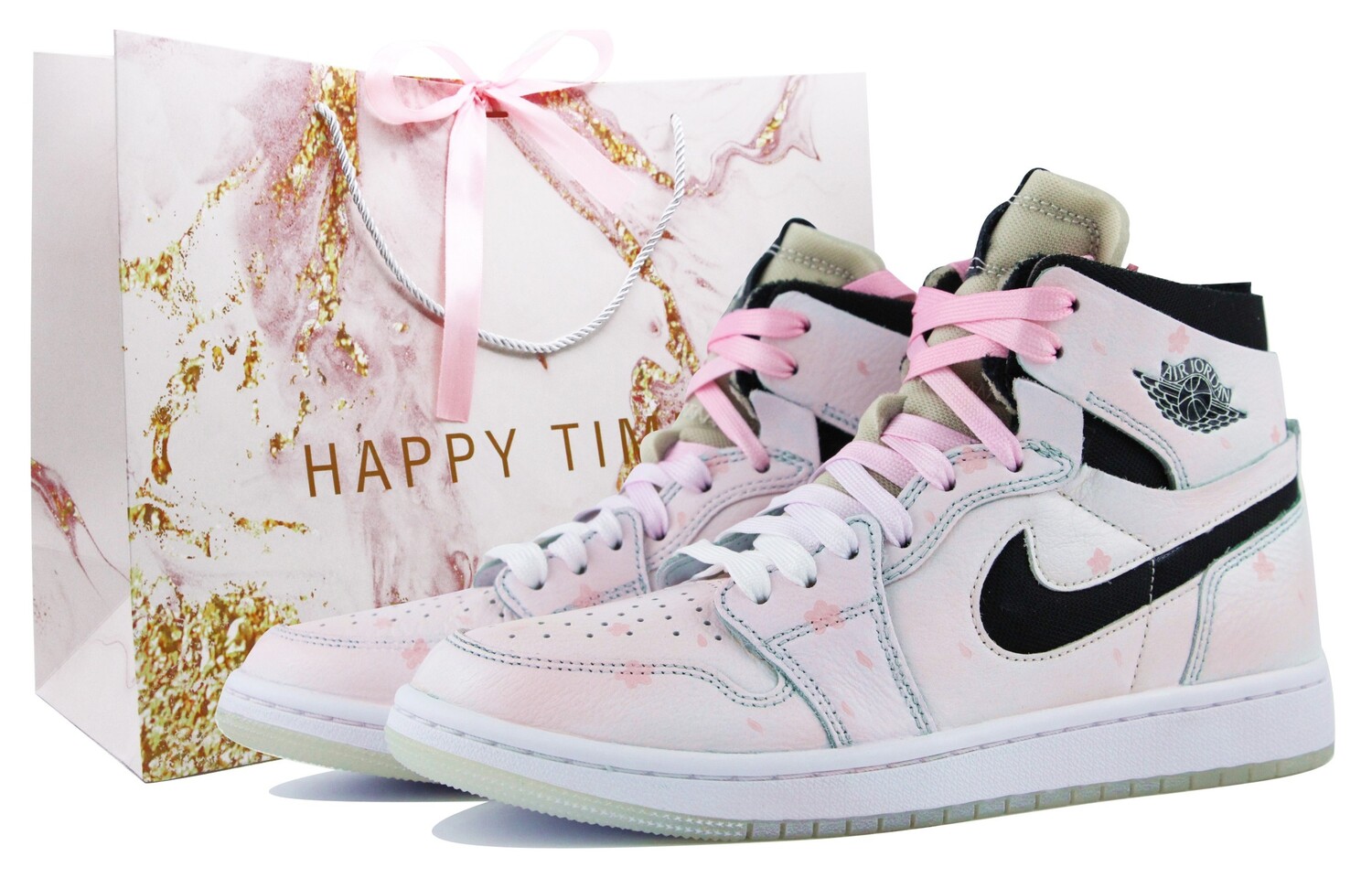 

Кроссовки Air JORDAN 1 Vintage Basketball Shoes Women's High-Top Pink White Black