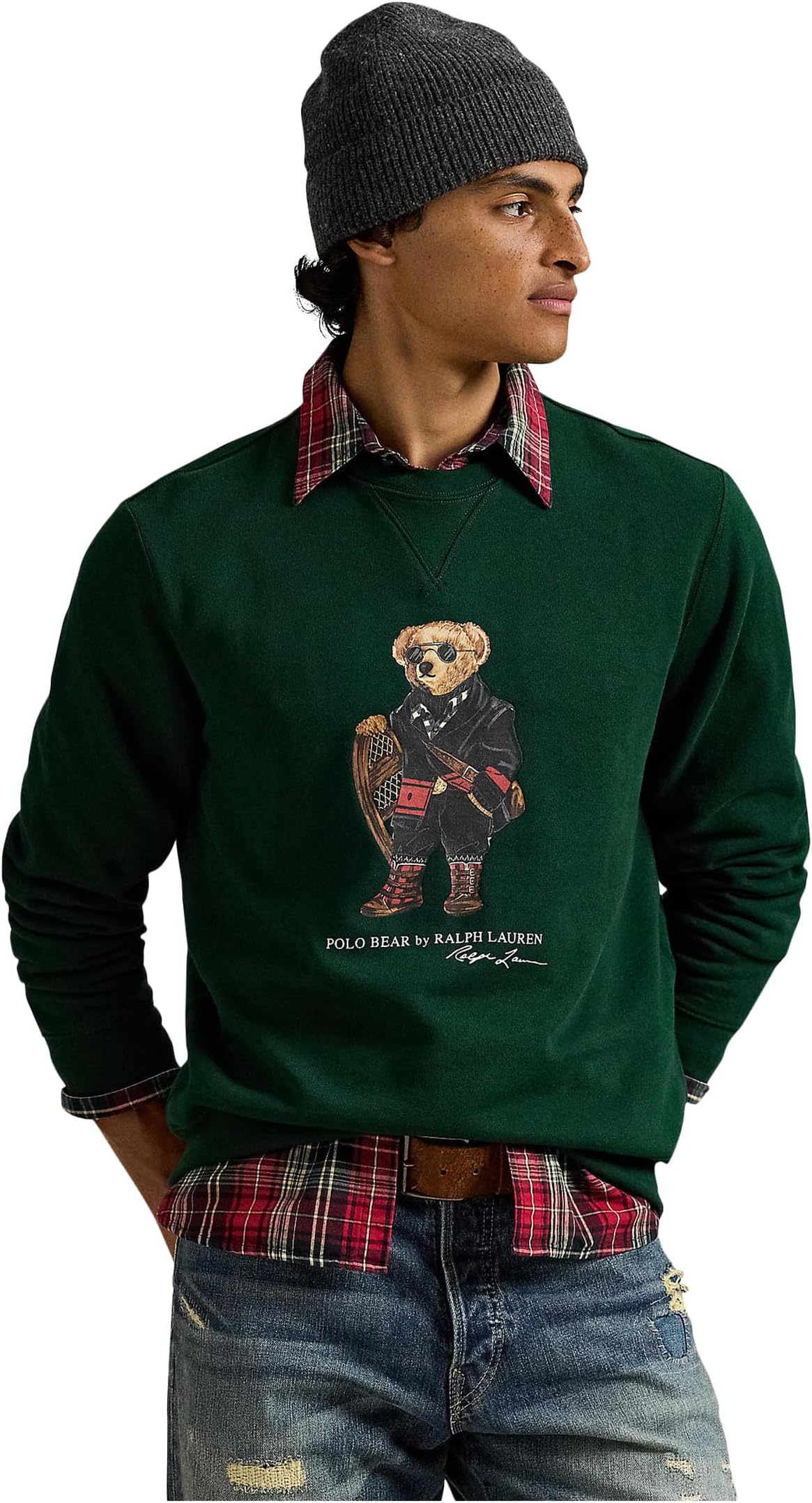 

Мужская флисовая толстовка Polo Bear Polo Ralph Lauren, Moss Agate Holiday Bear