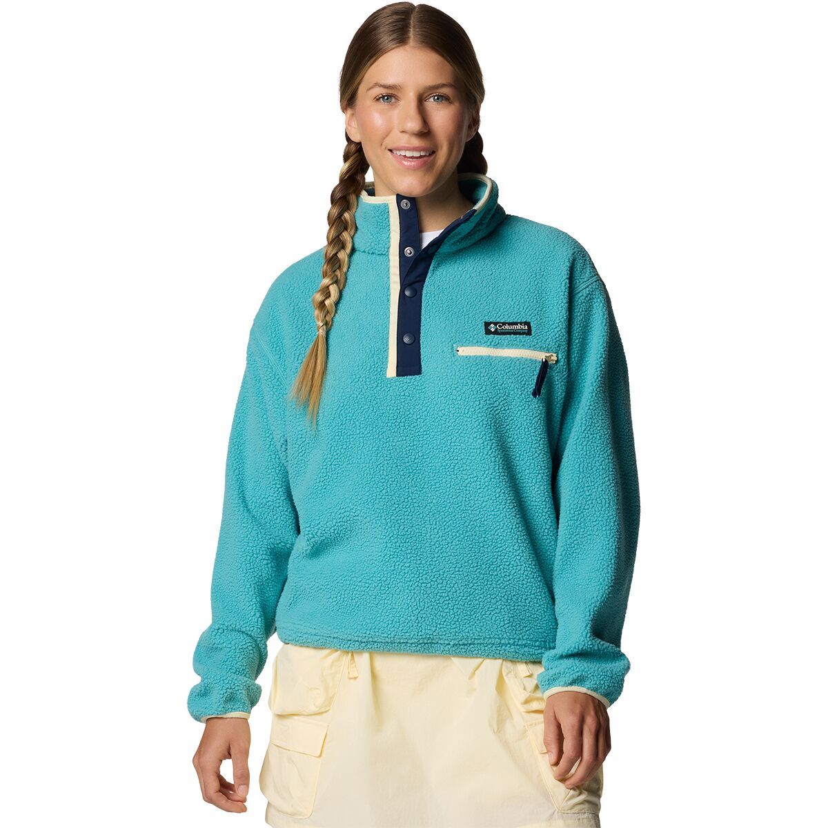 

Худи Helvetia ii укороченное на молнии 1/2 из флиса Columbia, цвет teal