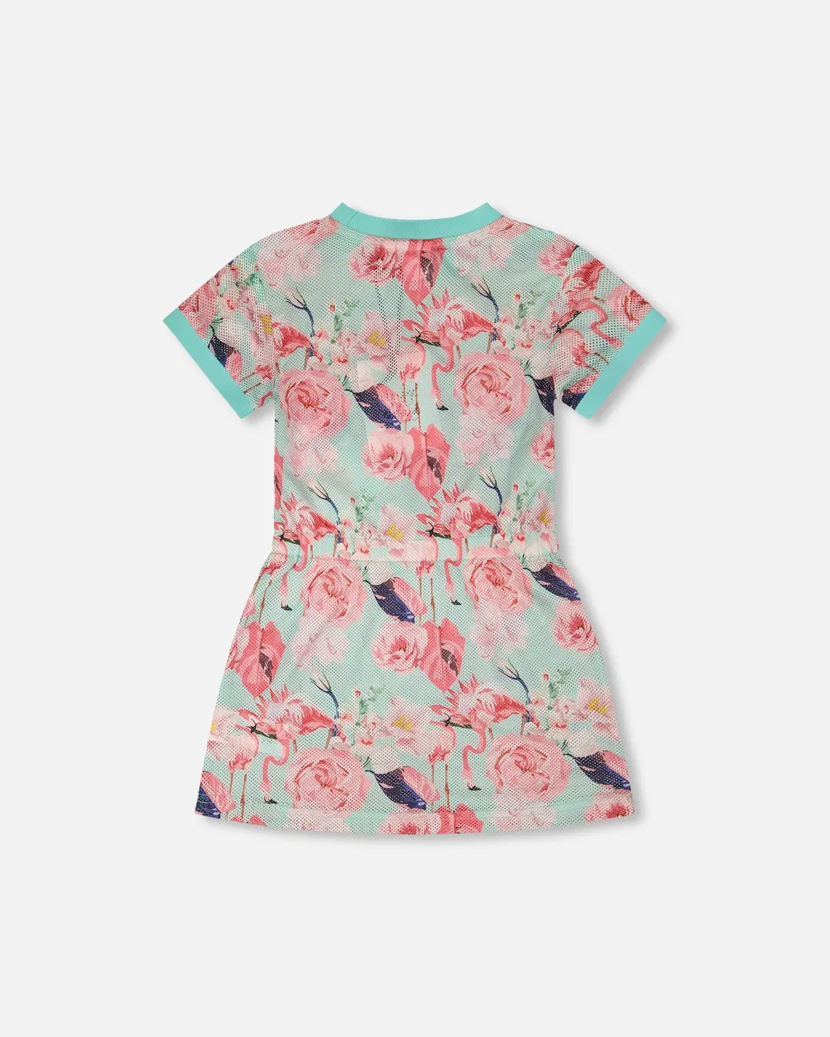Пляжное платье из сетчатой ​​ткани с принтом «синие фламинго» Deux par Deux, Blue Flamingo Print — фото 4