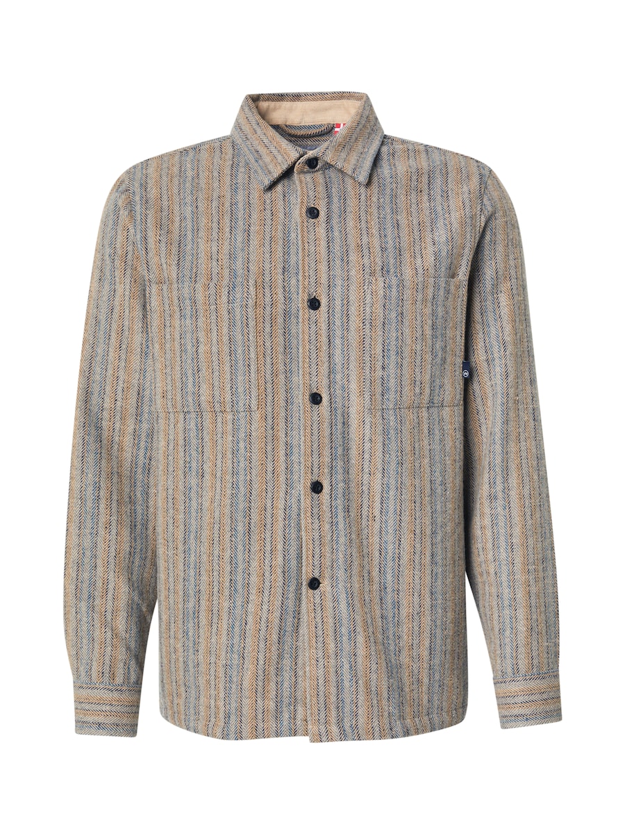 

Рубашка на пуговицах классического кроя Kronstadt Davenport, бежевый/коричневый