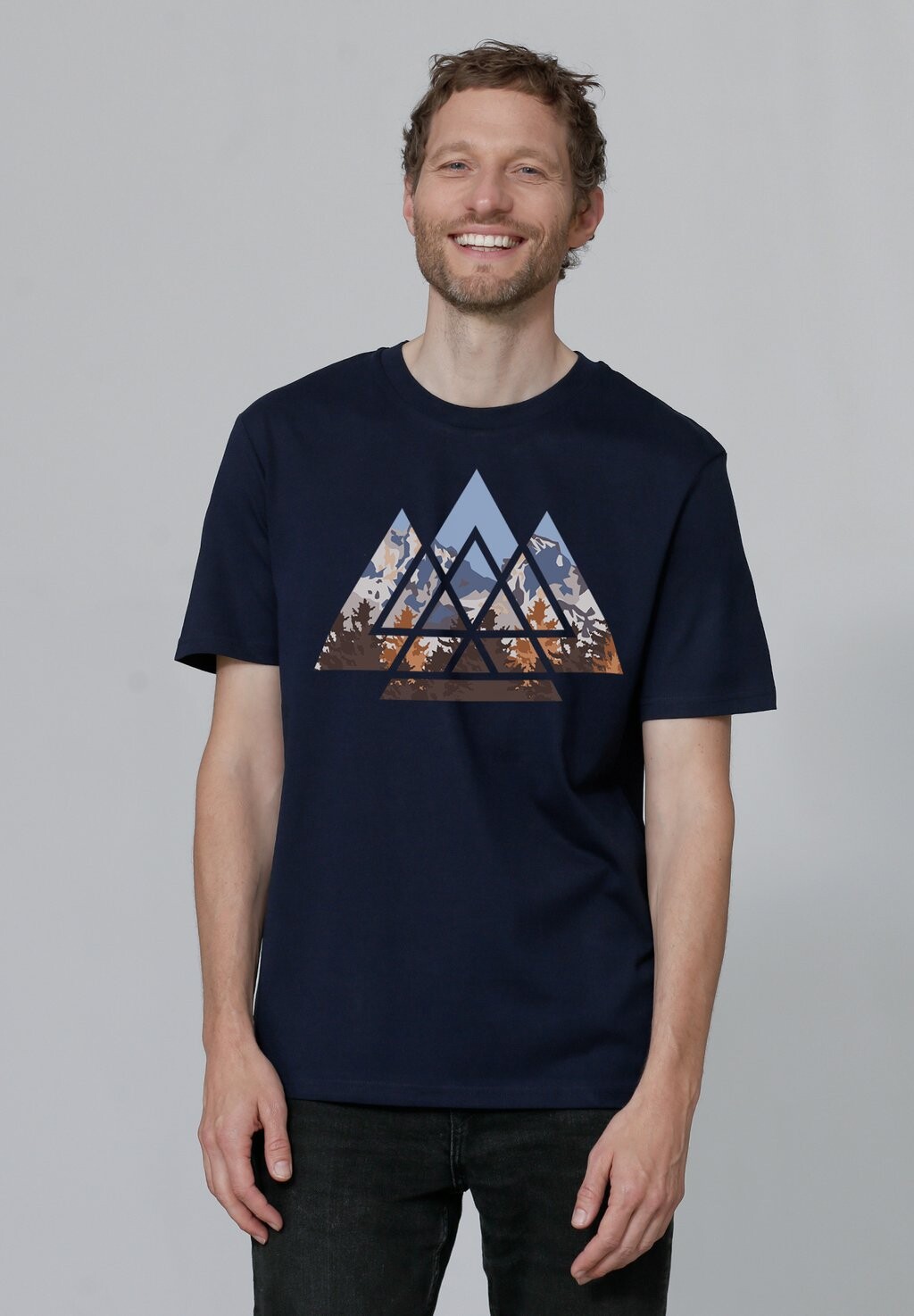 

Футболка с принтом GEOMETRIC LANDSCAPE watapparel, темно-синий
