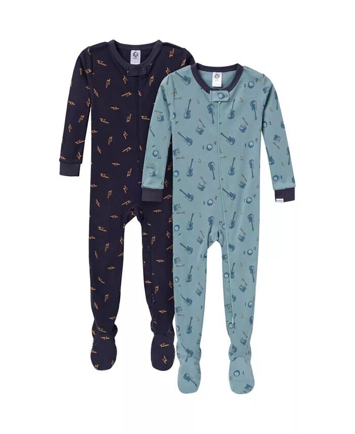 

Пижама Snug Fit Footed для мальчиков, 2 шт., гитары Gerber, синий