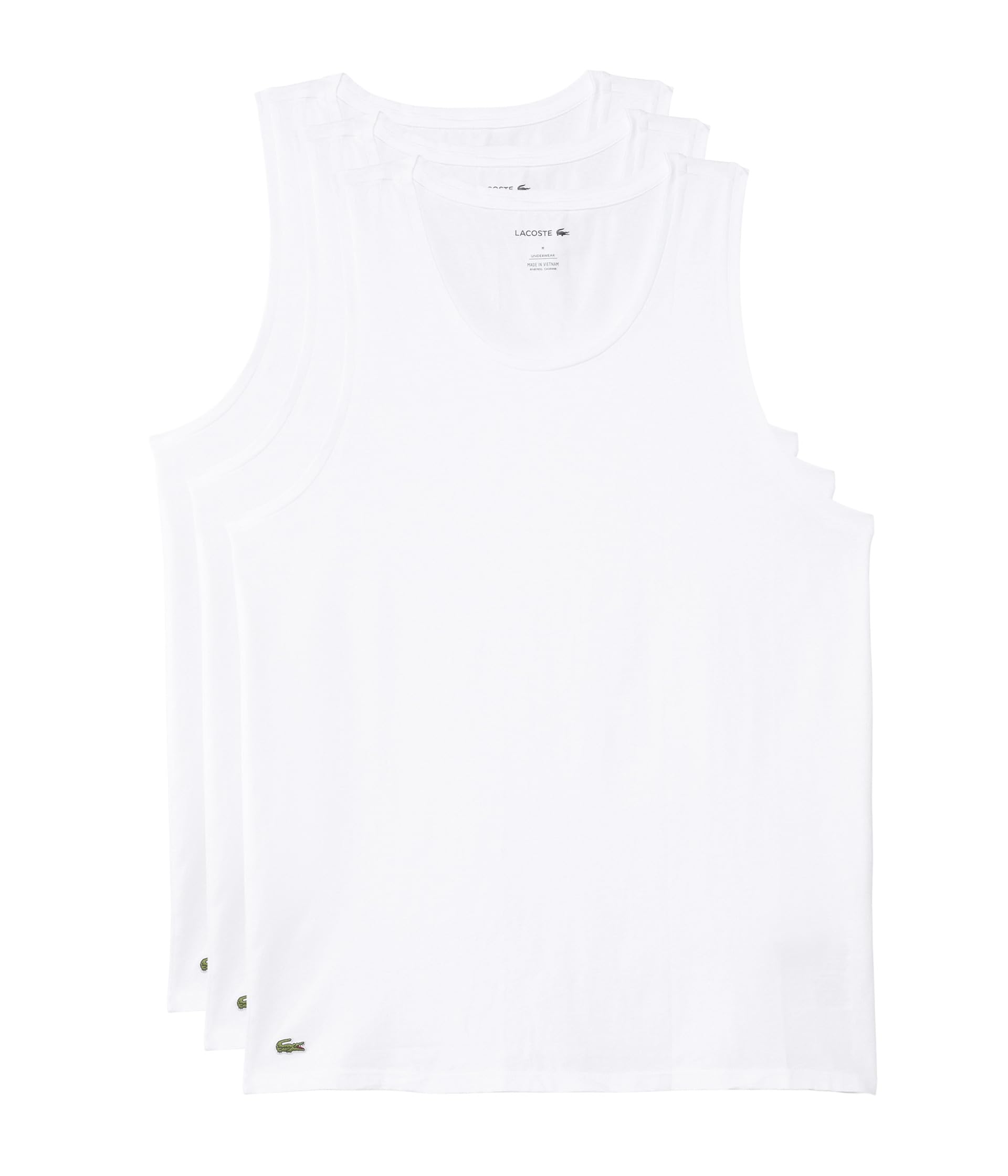 

Топ Lacoste 100% Cotton Slim Fit Tank Top 3-pack, белый