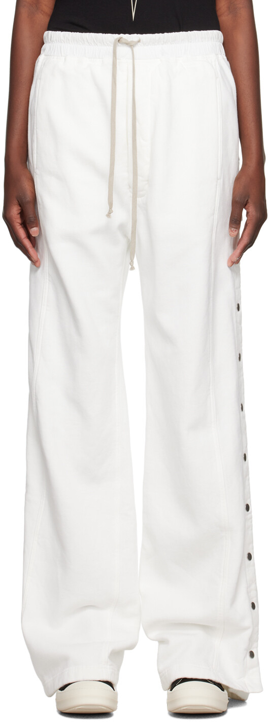 

Белые брюки для отдыха Rick Owens DRKSHDW Off-White, Белый, Белые брюки для отдыха Rick Owens DRKSHDW Off-White