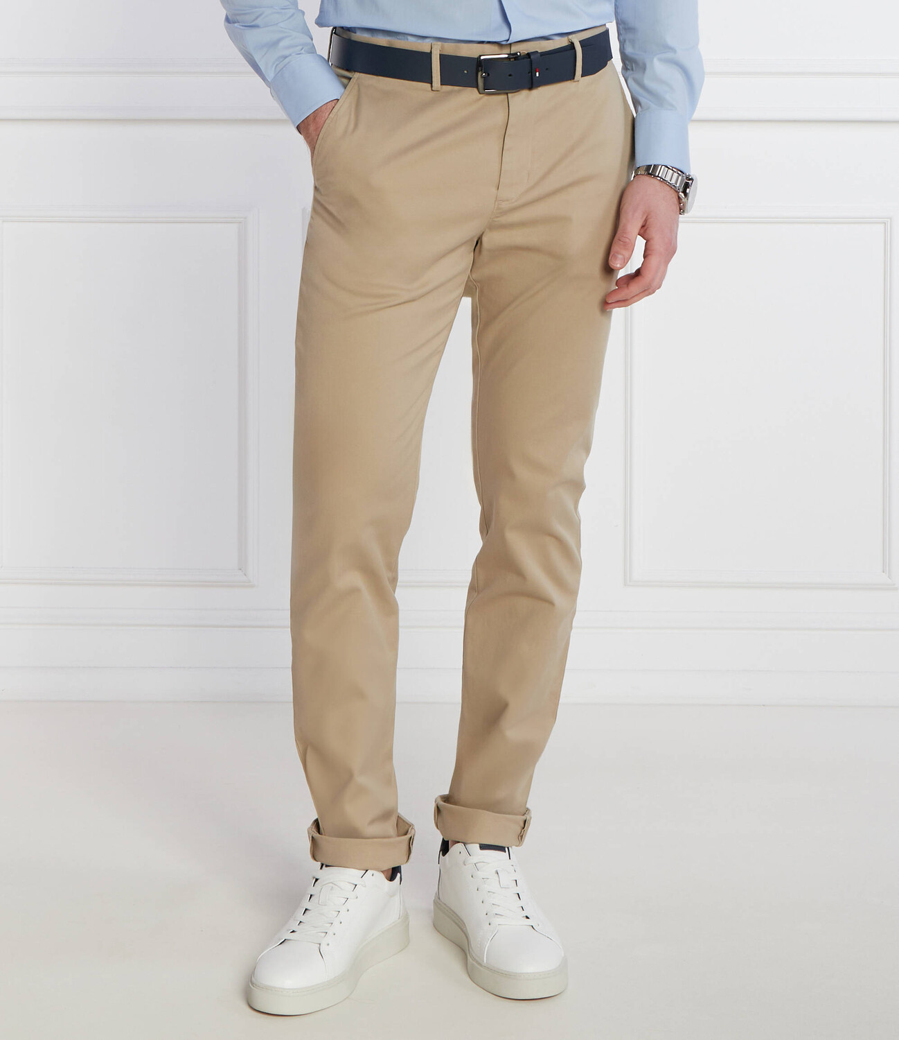 Брюки Tommy Hilfiger chino CORE BLEECKER 1985 Slim Fit, бежевый — фото 3