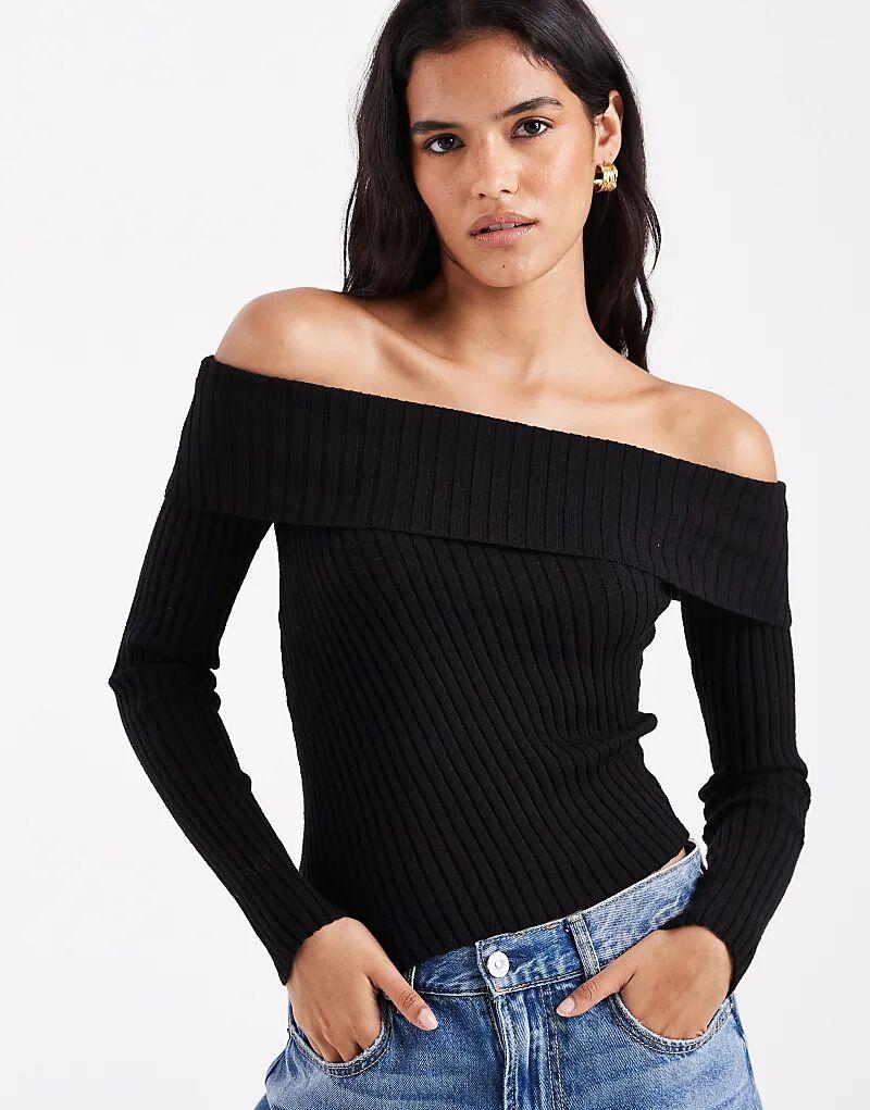 

Роскошный джемпер с открытыми плечами Cotton On черного цвета