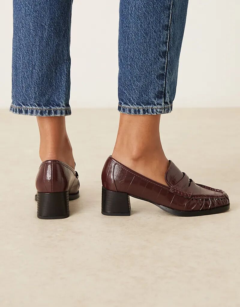 Лоферы Siren на среднем каблуке ASOS DESIGN бордового цвета — фото 3