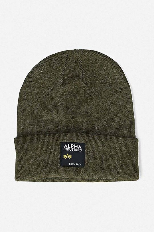 

Шапка-бини с лейблом Alpha Industries, зеленый
