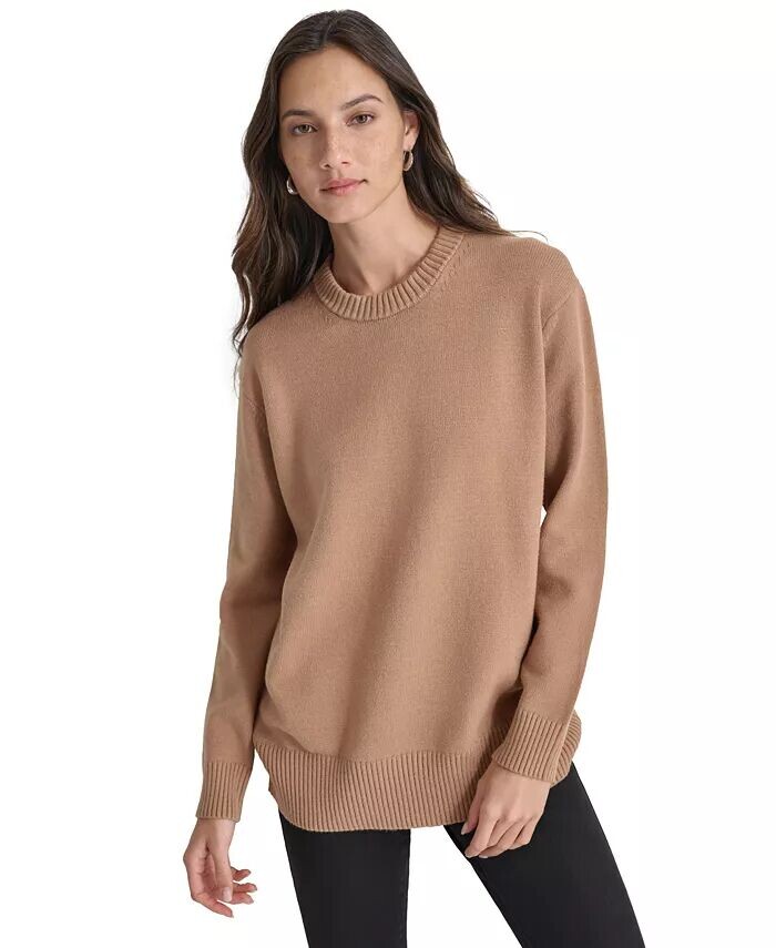 

Женский легкий свитер с круглым вырезом DKNY Jeans, коричневый