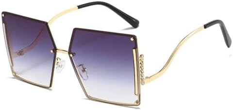 

2026 Модные безободковые квадратные солнцезащитные очки для женщин, винтажные солнцезащитные очки с бриллиантами, разноцветные, защита от УФ-излучения UV400 MTZJH, Gray2730