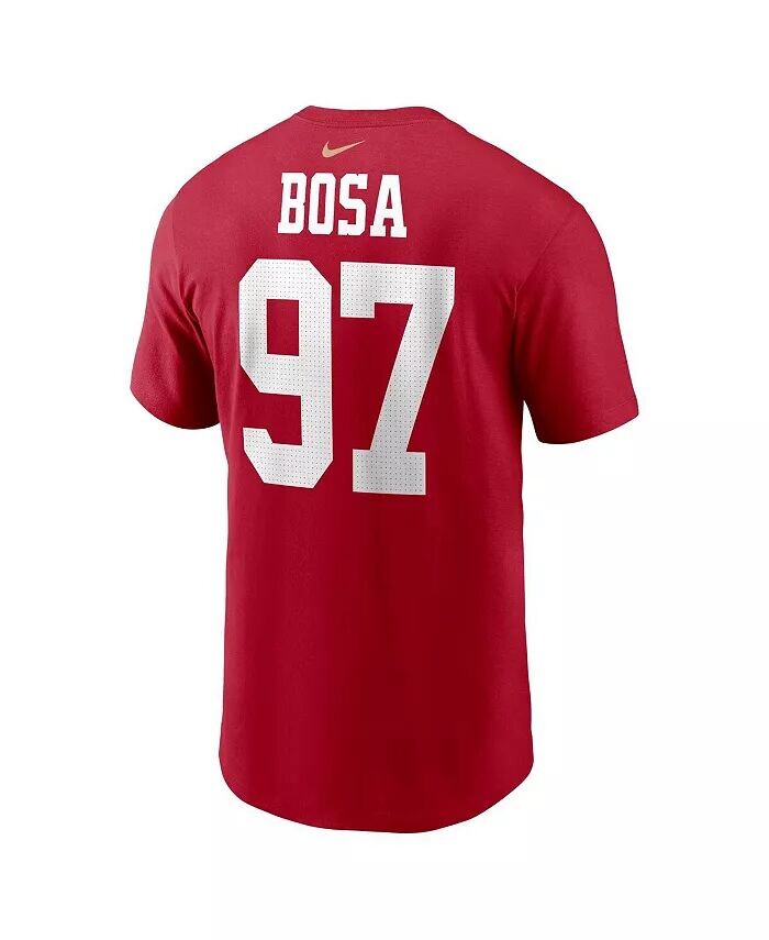 Мужская футболка Nick Bosa Scarlet San Francisco 49ers с именем и номером игрока Nike — фото 2