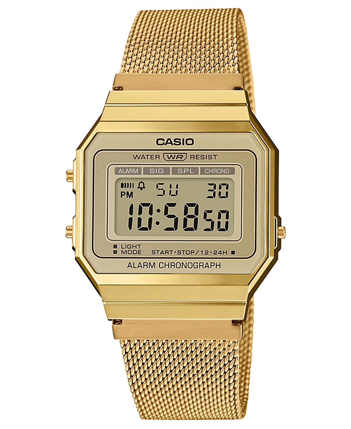 

Унисекс золотистые часы-браслет из нержавеющей стали с сеткой, 35,5 мм Casio, золотой