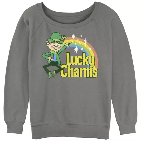 

Детский худи с логотипом Lucky Charms из мягкого махрового материала Licensed Character, серый