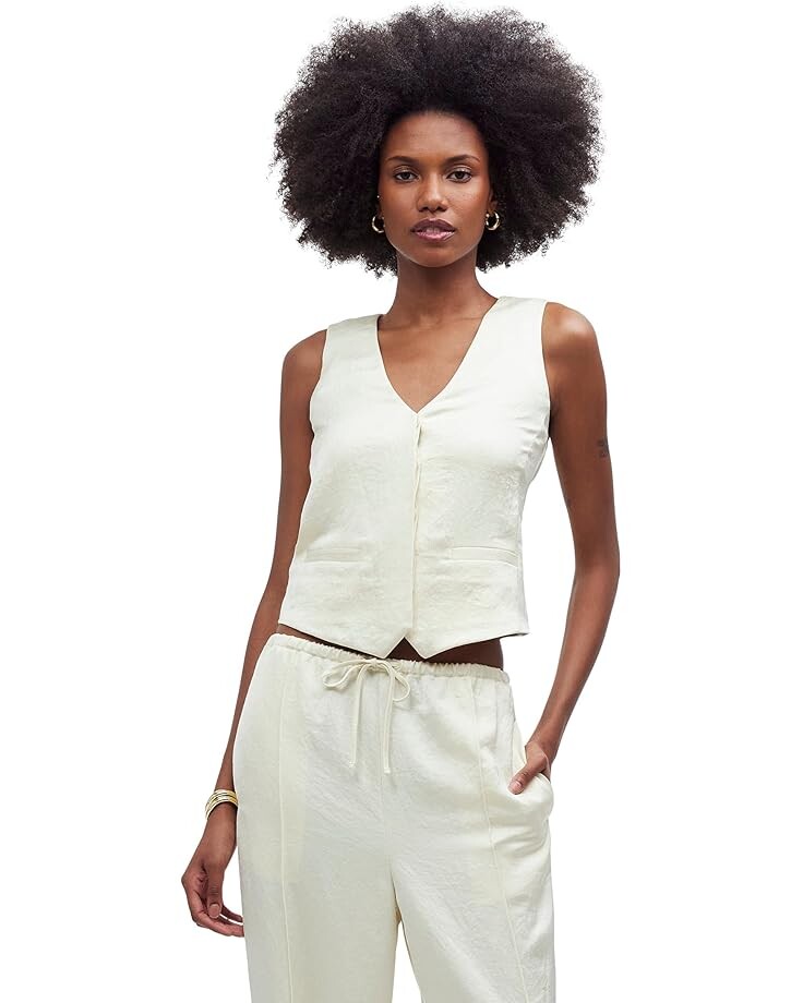 

Утепленный жилет Madewell Button-Front Vest Top, цвет Cake Batter