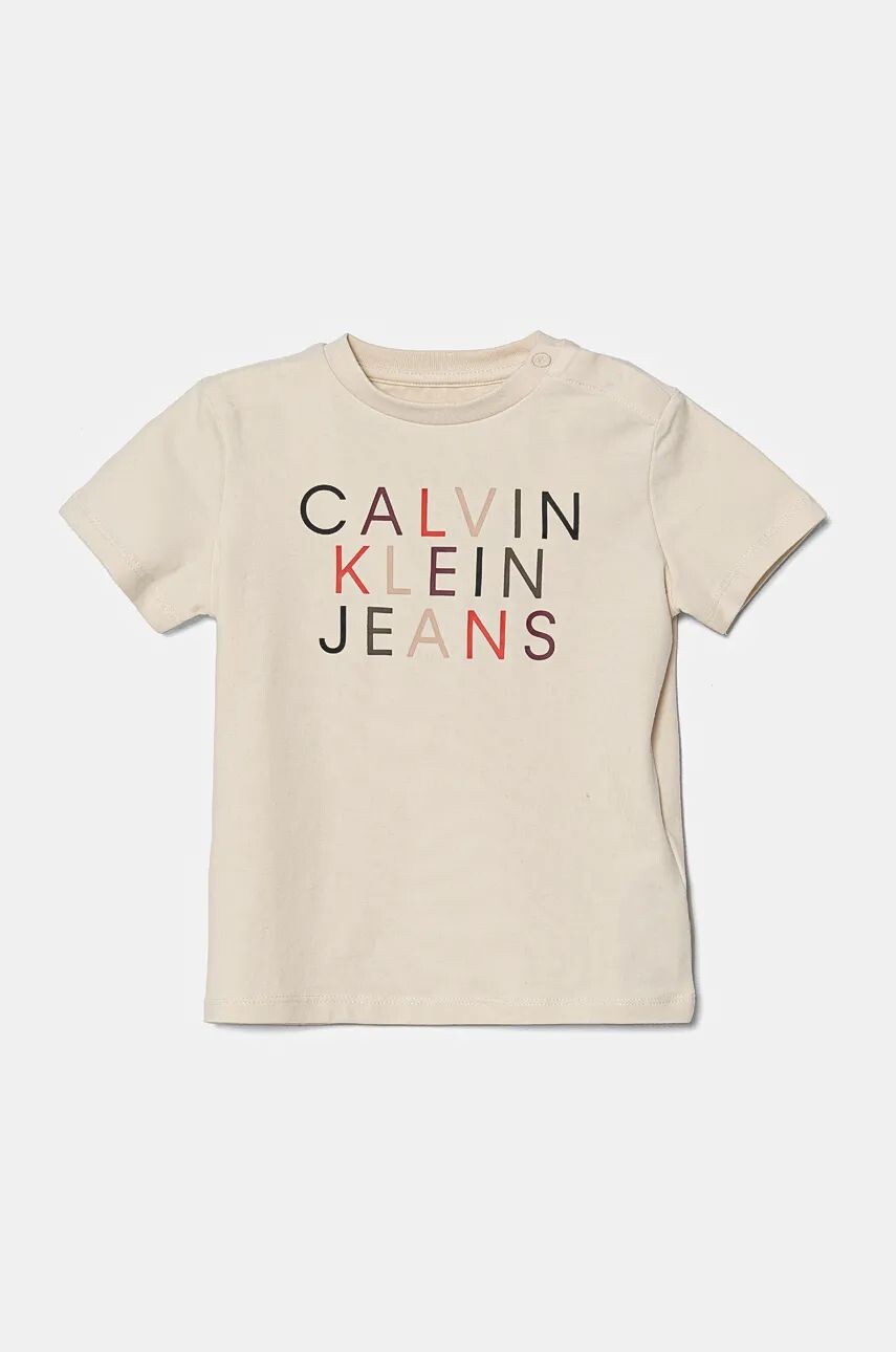 

Детская футболка Calvin Klein Jeans, бежевый