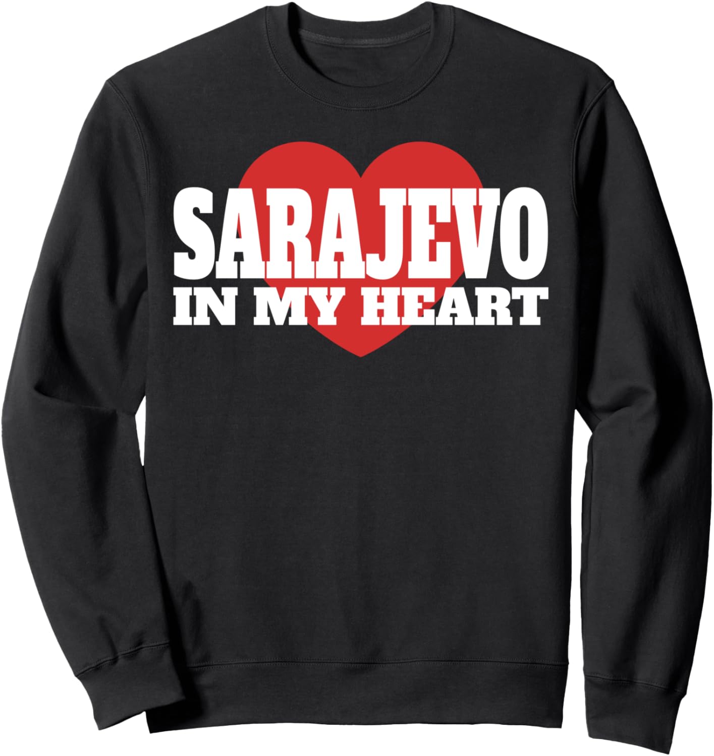 

Сараево в моем сердце - сувенирная толстовка путешественника из Боснии Sarajevo In My Heart - Traveling Memory, черный