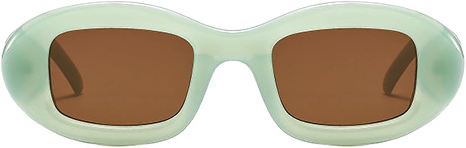 

Солнцезащитные очки Willochra Y2K овальной формы, роскошные дизайнерские очки для активного отдыха, женские винтажные стильные солнцезащитные очки, ретро-модные очки F27, Green Brown