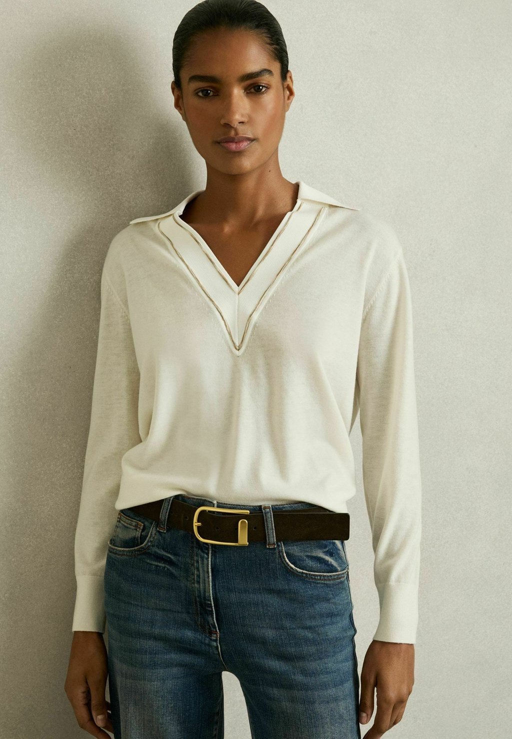 

Топ с длинными рукавами REGULAR FIT Reiss, белый
