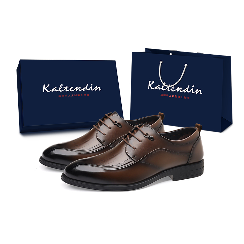 

Kaltendin Классические удобные мужские туфли из натуральной кожи верха, универсальные, для джентльменов, коричневые, цвет Brown