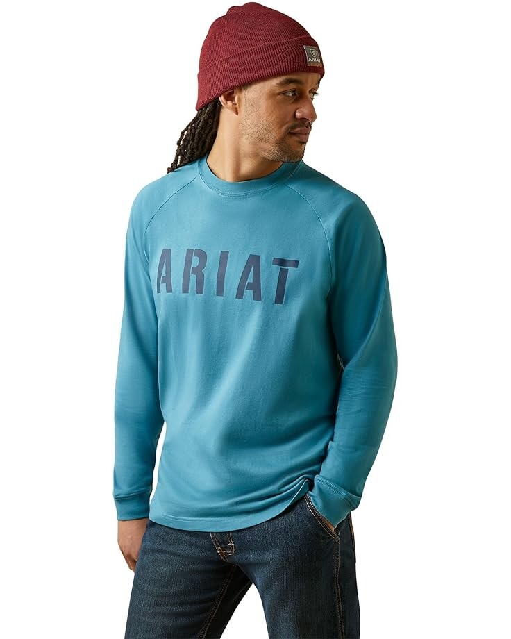 

Футболка Ariat Rebar Cotton Strong Block, цвет Storm Blue