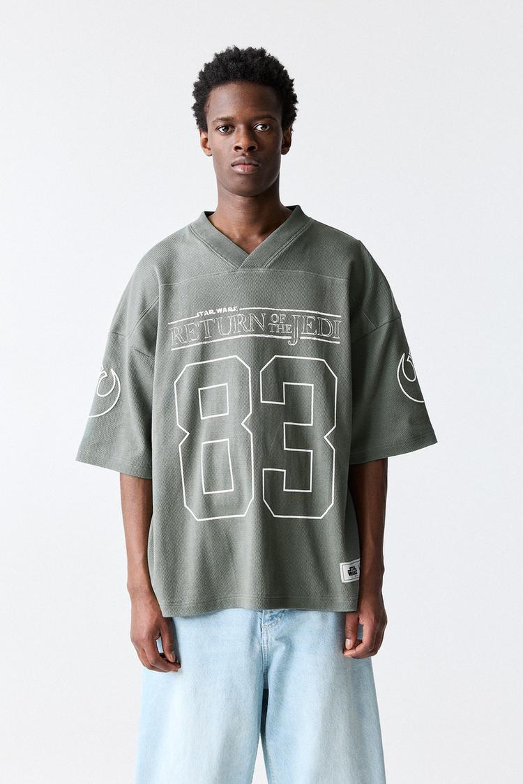 

Футболка из сетчатой ткани «Звездные войны» Pull And Bear, зеленый
