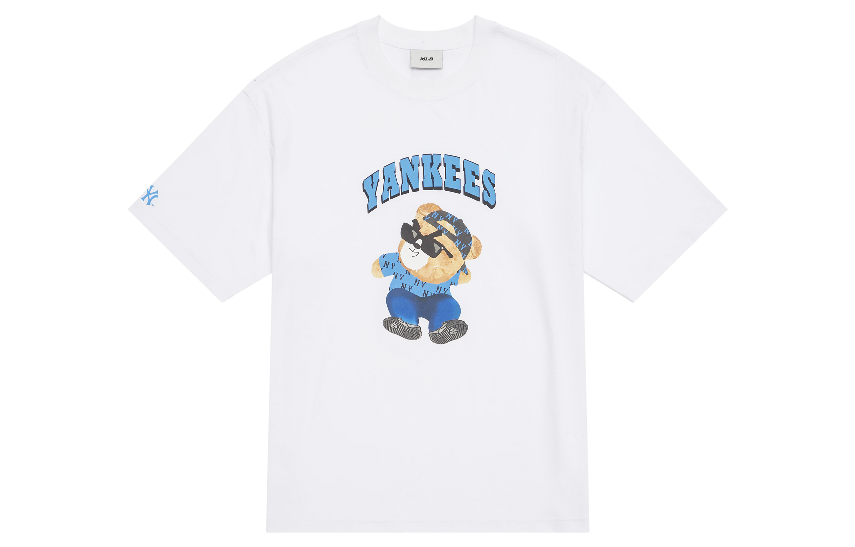 

MLB Футболка унисекс Frown Bear Series SS24 с заниженной линией плеч, белая