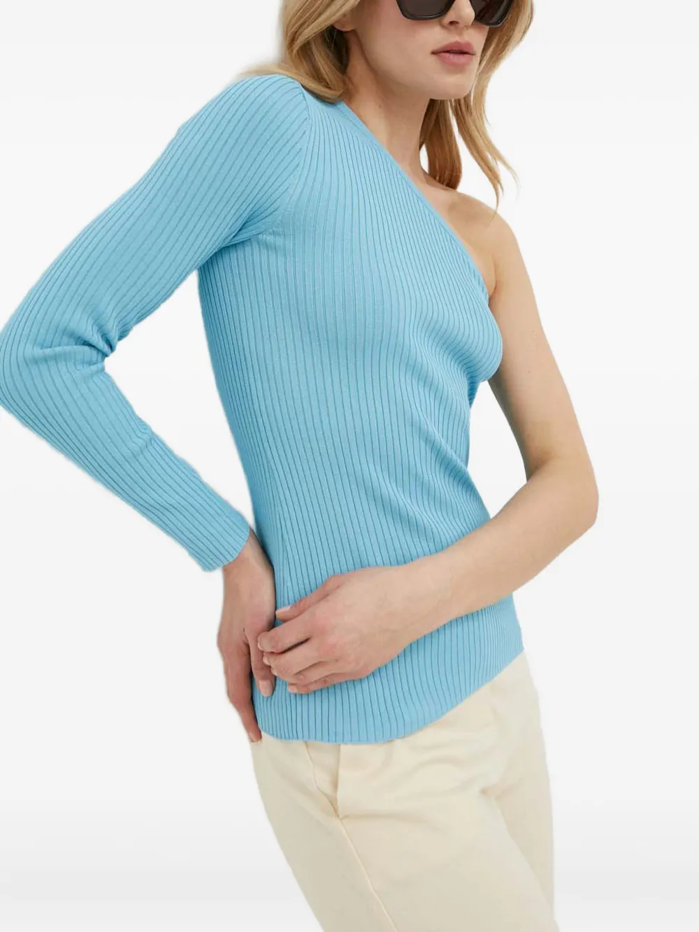 

Рифленый топ на одно плечо IVY OAK, синий